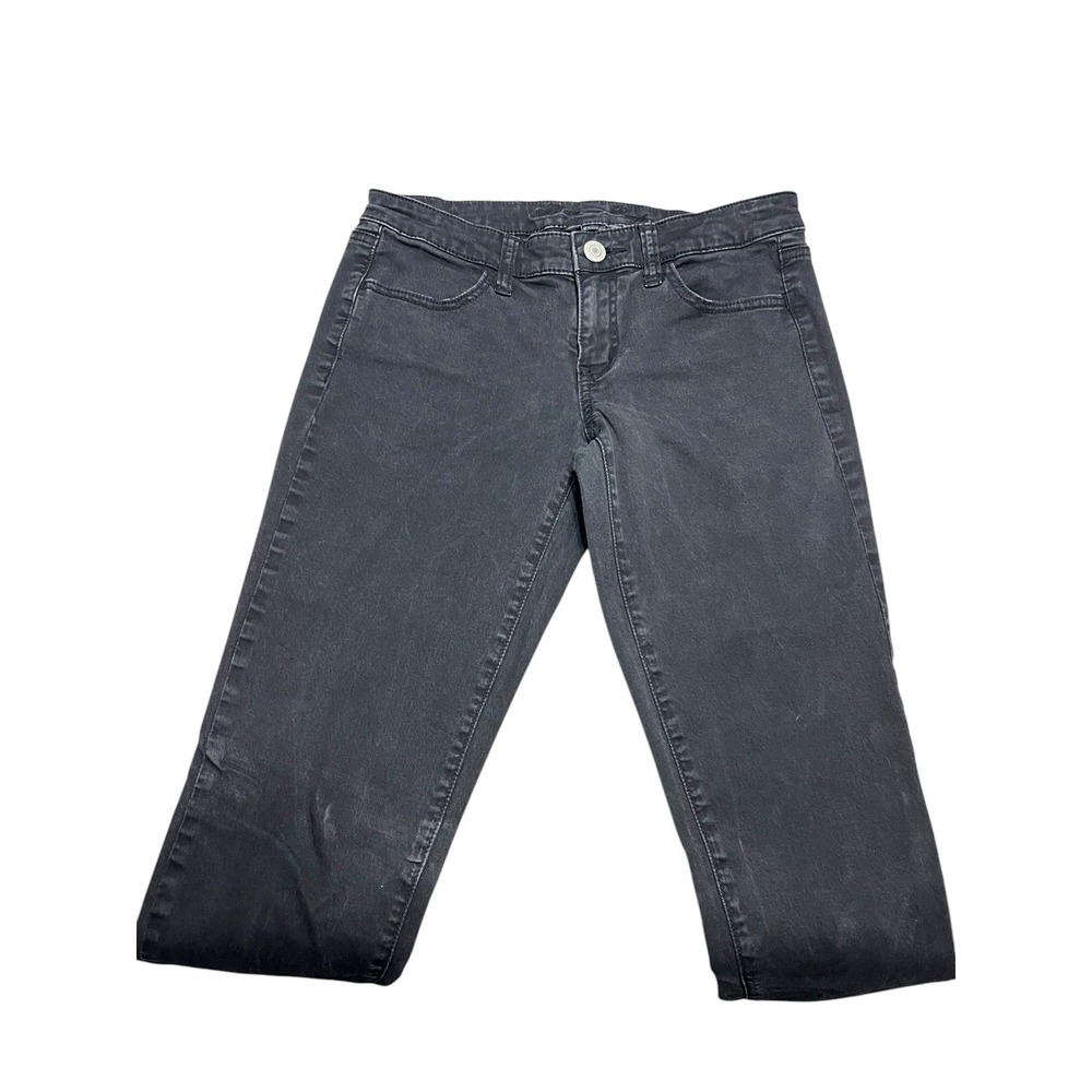 American Eagle Black Women Jeans Size 6 Long‎ Distressed Super Stretch Jeggings